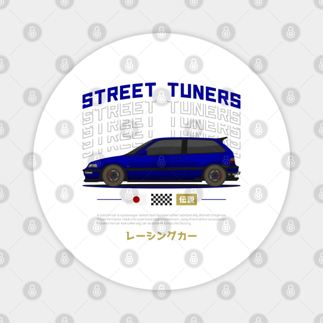 Midnight Racer Blue Kanjo EF JDM Magnet by GoldenTuners